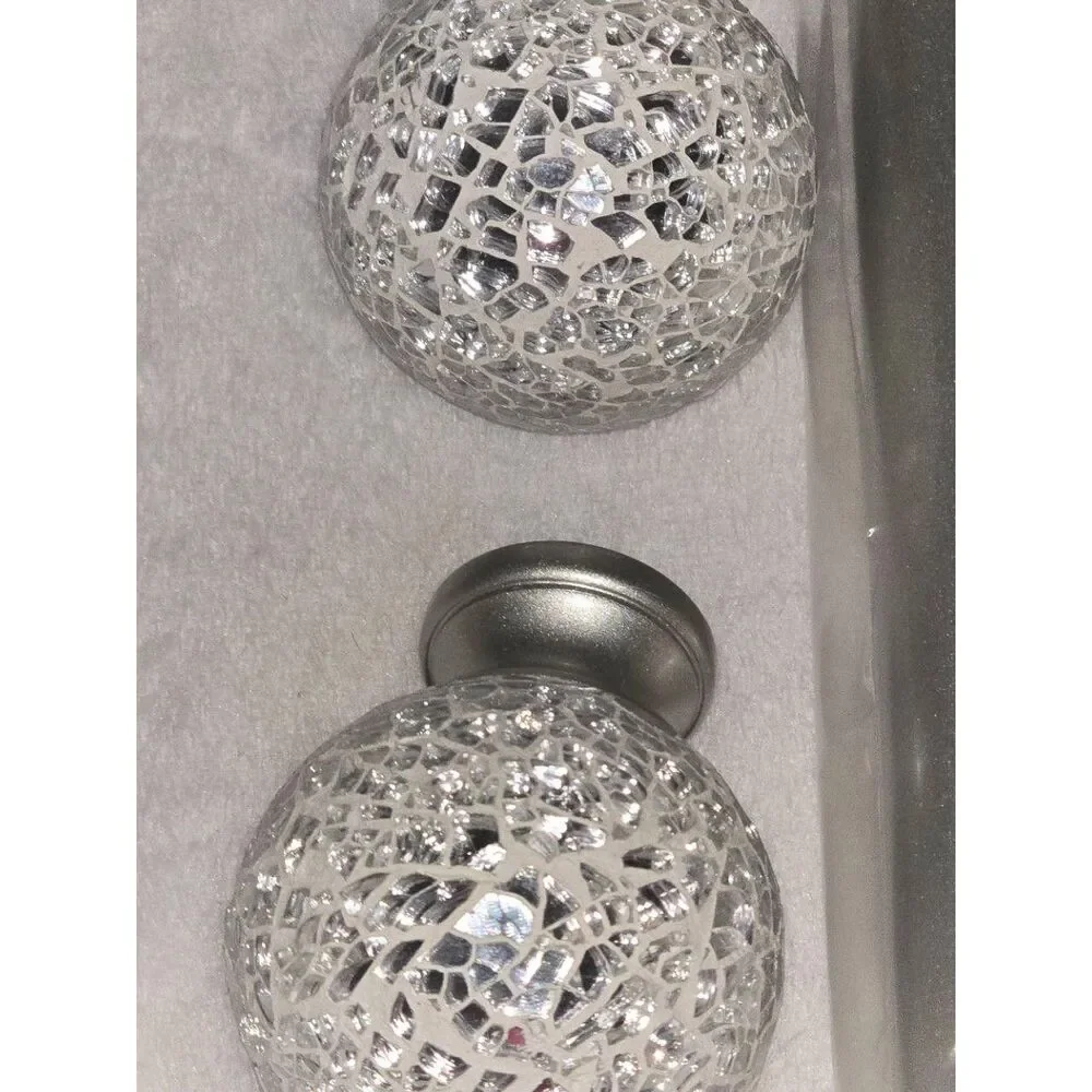 NEW TVWOO Window Rods Silver Mosaic Decorative Modern Adjustable Sparkling Glam